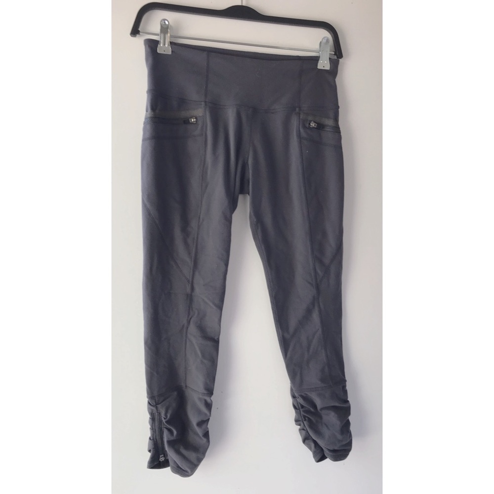 Lululemon gray ruched crop leggings
